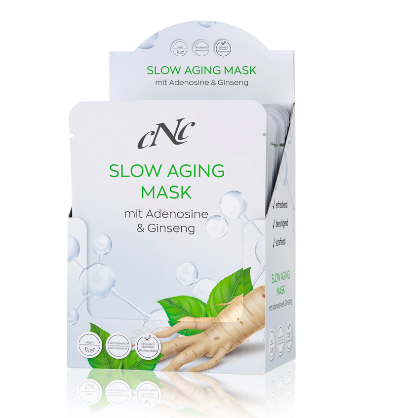 CNC Slow Aging Bio-Cellulose Masken 20er Pack mit Adenosin und Ginseng für reife Haut