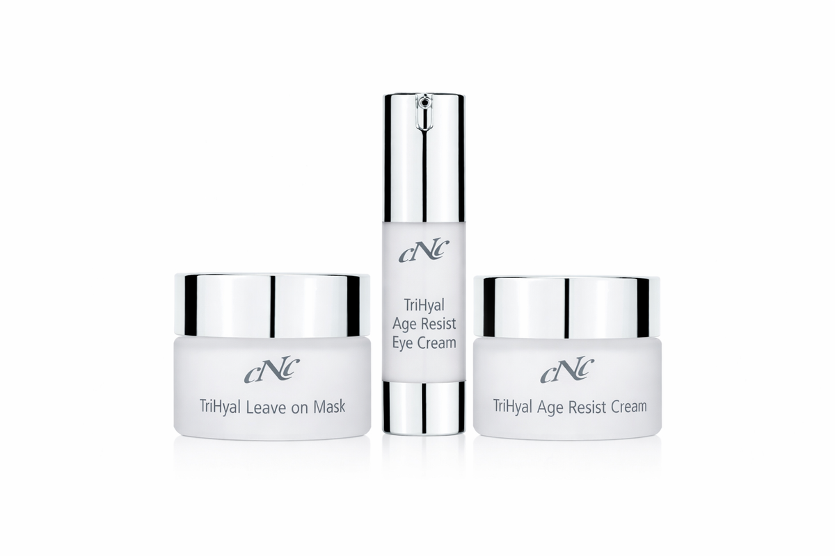 CNC aesthetic world TriHyal Age Resist Set mit Serum, Augencreme und Leave-on Maske für anspruchsvolle Haut