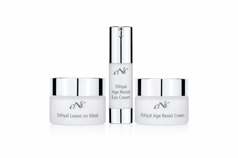 CNC aesthetic world TriHyal Age Resist Set mit Serum, Augencreme und Leave-on Maske für anspruchsvolle Haut