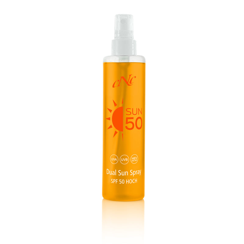 CNC SUN Dual Sun Spray SPF 50 für hohen Sonnenschutz von Gesicht und Körper