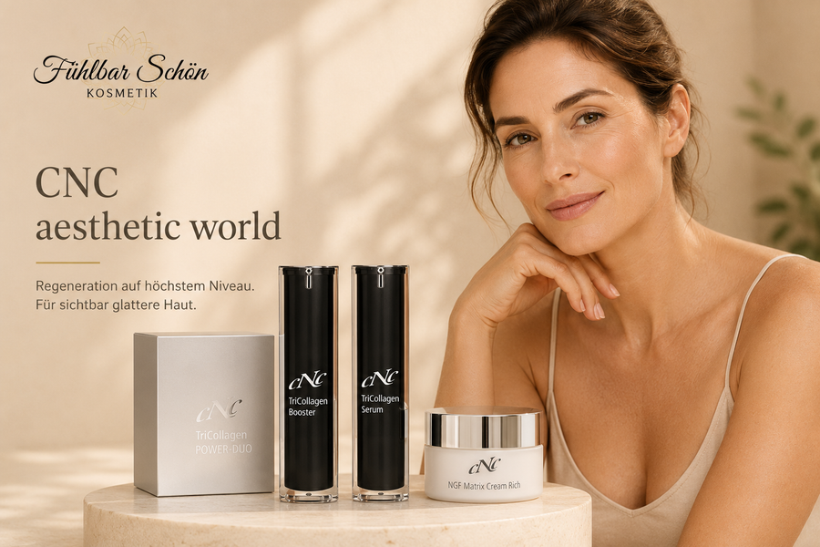 CNC aesthetic world ist eine anspruchsvolle Anti-Aging-Pflege für ein glatteres Hautbild.