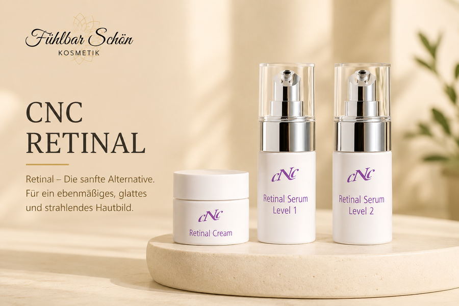 CNC Retinal Hautpflege von Fühlbar Schön Kosmetik mit Retinal  für ein glattes und strahlendes Hautbild.