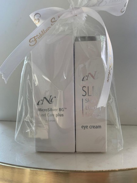 Geschenkset 6 CNC skin2derm Augencreme 15 ml & Micro Silver Handcreme mit Hyaluron 30 ml